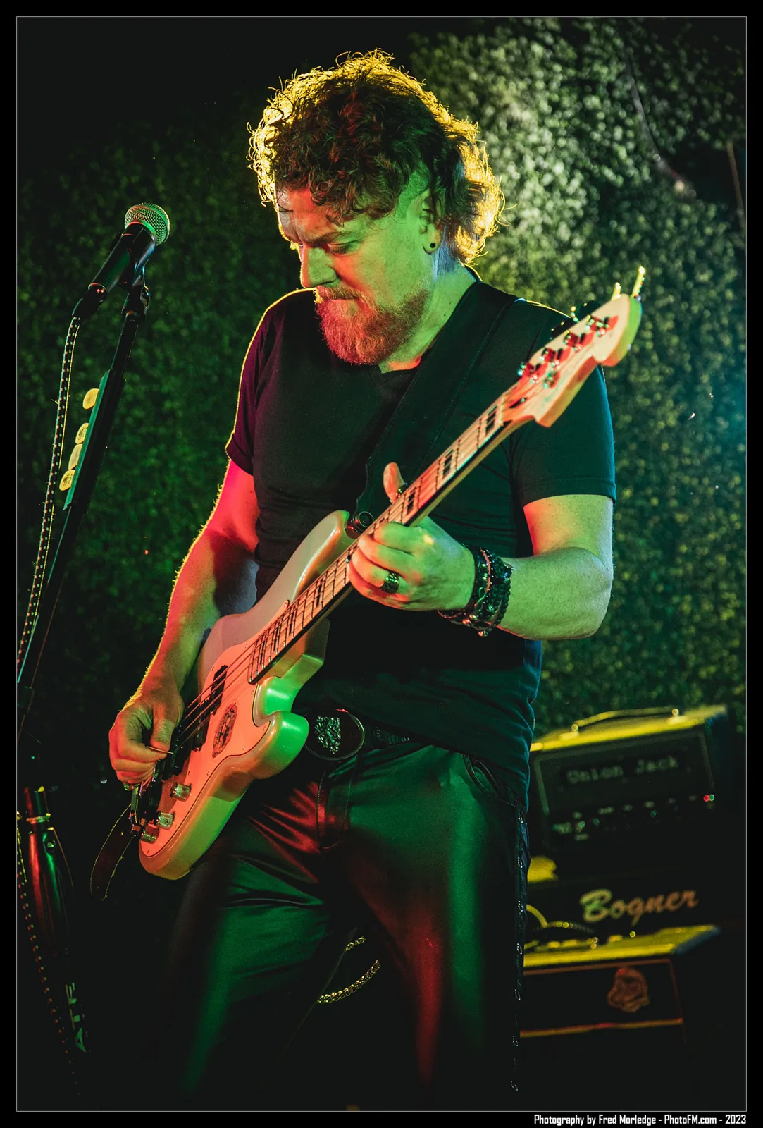 Aaron Michaels playing bass